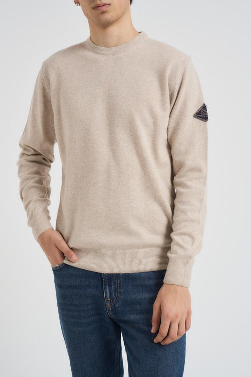 Maglia uomo girocollo beige