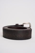 Cintura uomo in pelle pitonata marrone MRF255C027 MORO MINORONZONI 