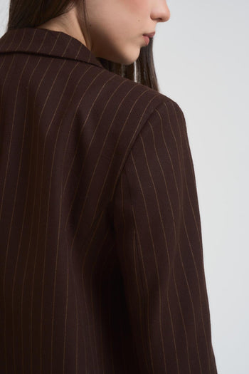 Giacca donna gessata moro - 5