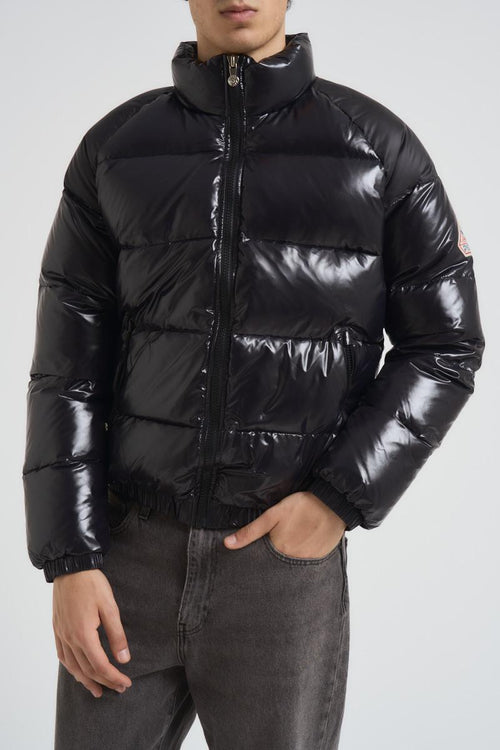 Piumino uomo in nylno lucido nero