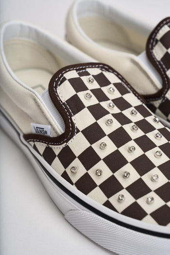 Sneakers donna Classic slip-on scacchi marrone - 7