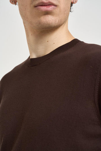 T-shirt uomo in maglia marrone - 3