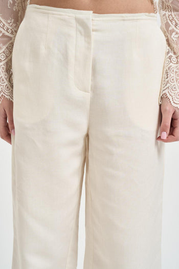 Pantalone donna palazzo panna - 5