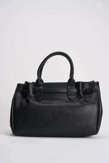 Borsa donna in ecopelle martellata nera - 5