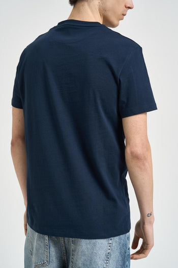 T-shirt uomo girocollo blu - 4