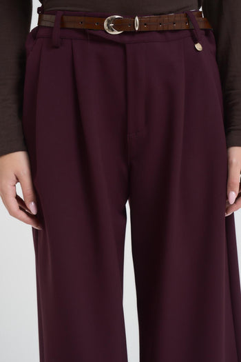 Pantalone donna a palazzo bordeaux - 4