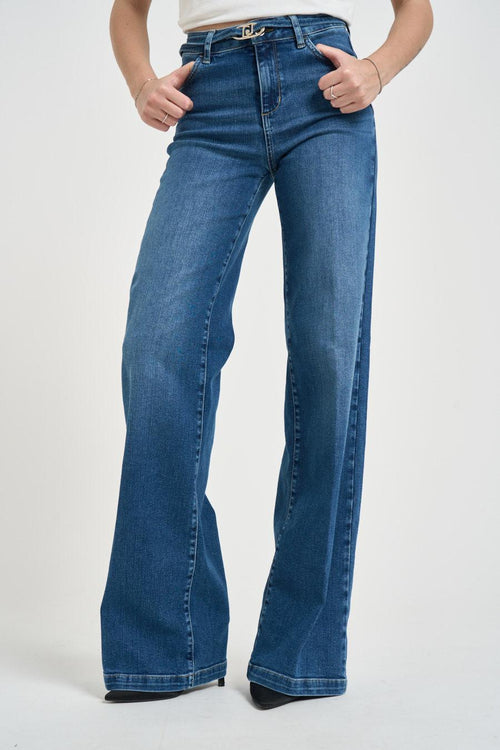 Jeans donna "Good flare" in denim scuro