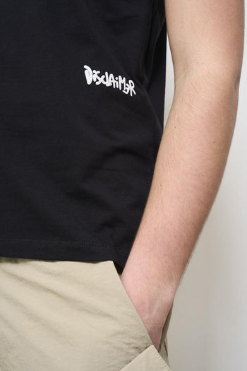 T-shirt uomo girocollo nera con stampa - 3
