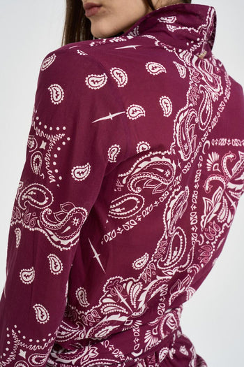 Abito donna fantasia bandana vino - 5