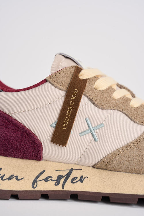 Sneakers donna panna e bordeaux - 2