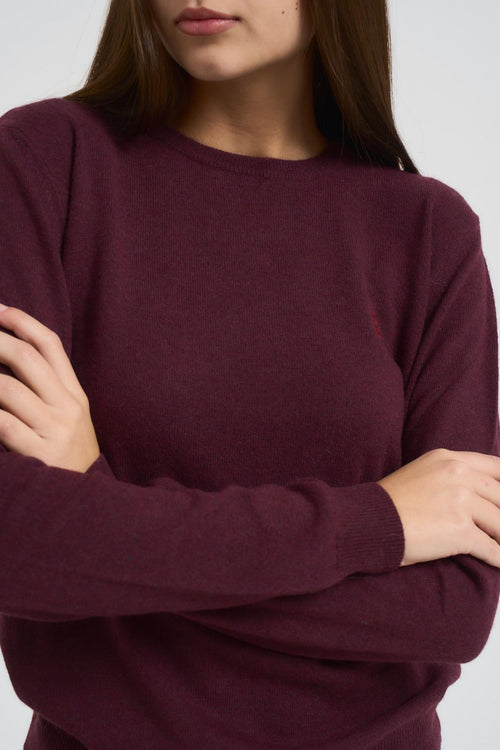Maglia donna girocollo bordeaux - 2