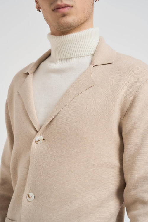 Cardigan uomo scollo a V beige - 2