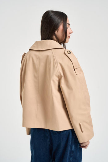 Trench donna corto beige - 4