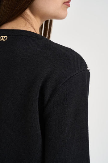 Maglia donna girocollo nera - 6