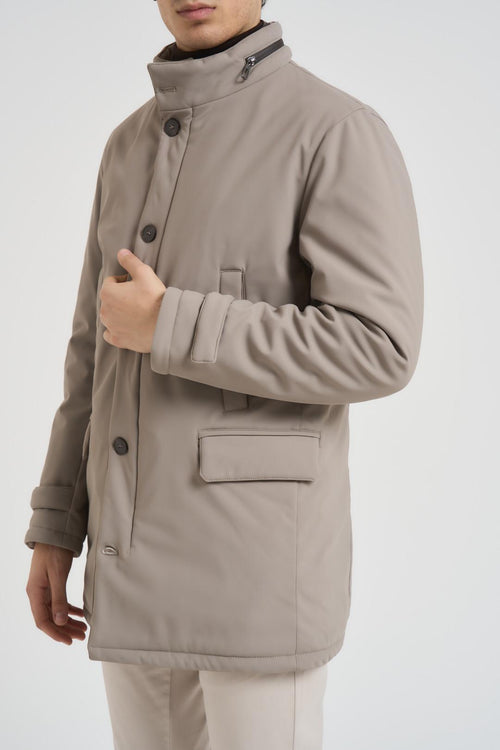 Giubbotto trench midi uomo grigio chiaro - 2