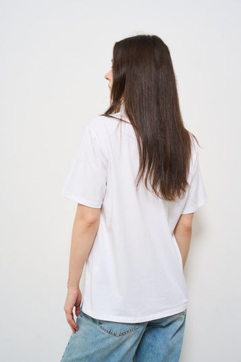 T-shirt donna girocollo bianca - 4