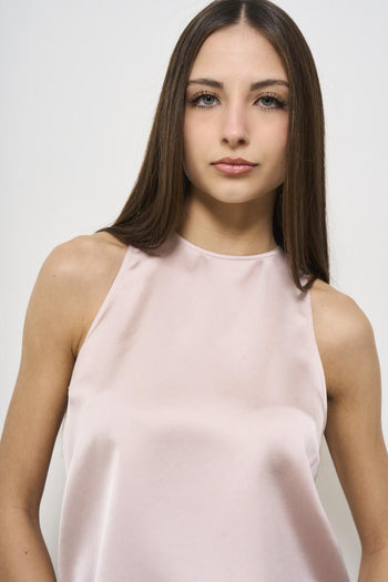 Top donna satinato rosa - 3