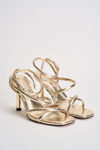 Sandalo donna con tacco dorato - 3