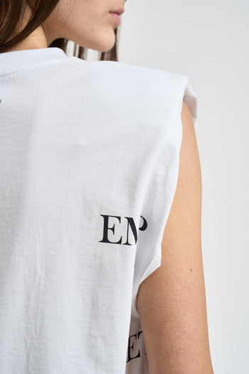 T-shirt donna bianca con scritte - 4