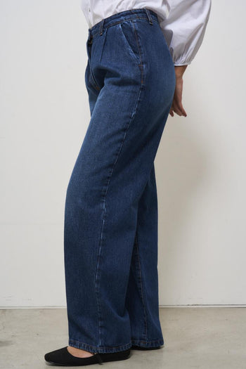 Jeans donna dritto in denim scuro - 3