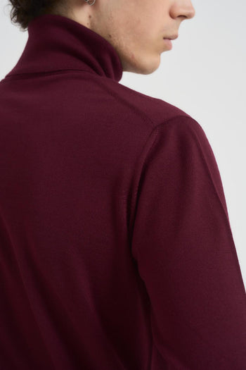 Maglia uomo collo alto bordeaux - 6