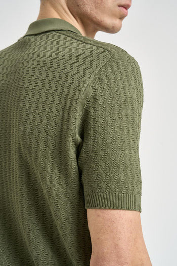 Polo uomo a maniche corte verde militare - 4