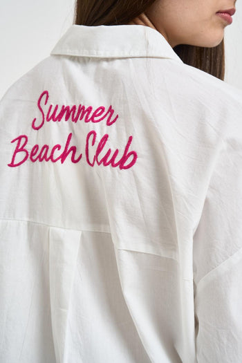 Camicia donna con ricamo bianca - 4