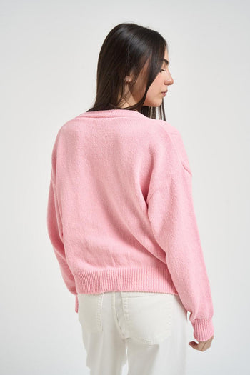 Cardigan donna cropped rosa - 3