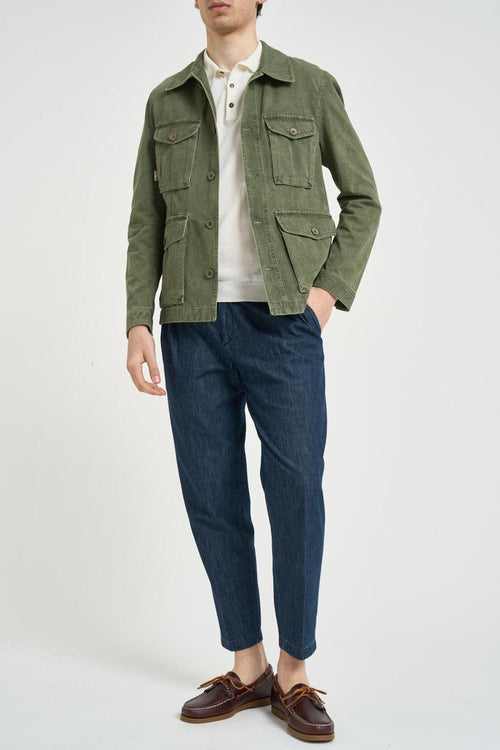 Giacca uomo in cotone verde
