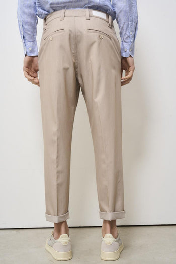 Pantalone uomo a palazzo beige - 4