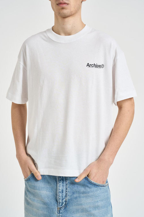 T-shirt uomo con stampa bianca