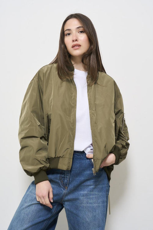 Giubbotto donna verde bomber - 1