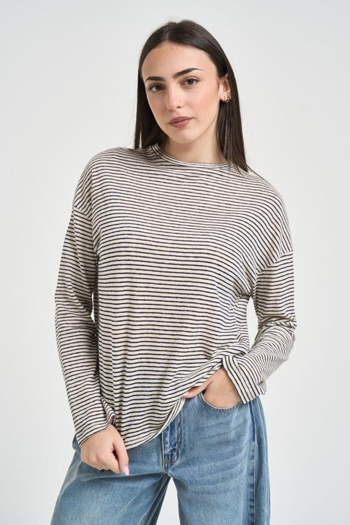 Maglia donna a righe blu