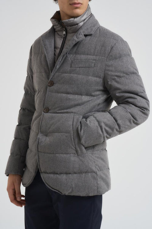 Piumino uomo trapuntato grigio