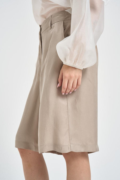 Bermuda donna sartoriale beige - 2