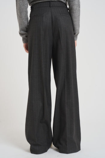 Pantalone donna a palazzo grigio antracite - 3
