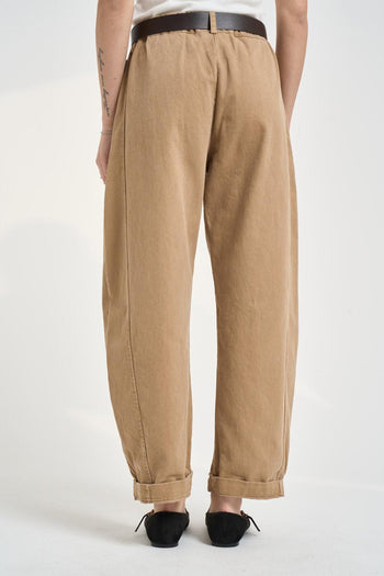 Pantalone donna balloon cammello - 4