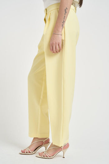 Pantalone donna barrel giallo - 4