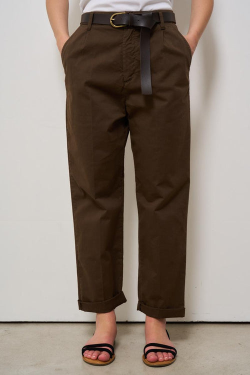 Pantalone donna marrone regular