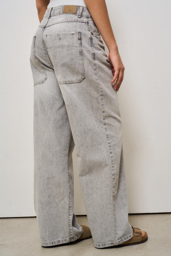 Jeans donna baggy grigio - 4