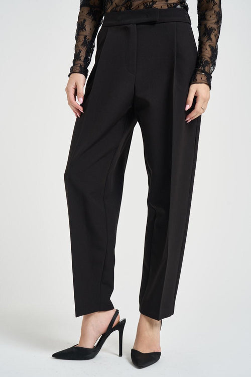 Pantalone donna barrel nero