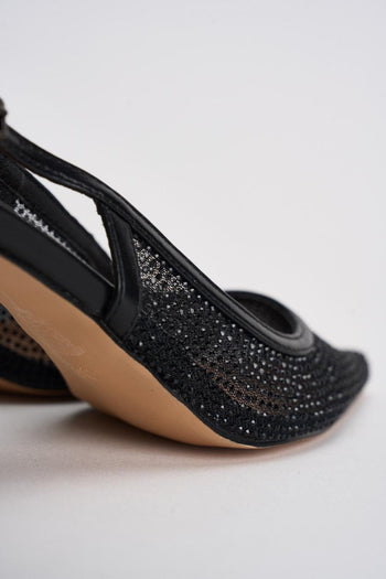 Slingback donna con strass nera - 9
