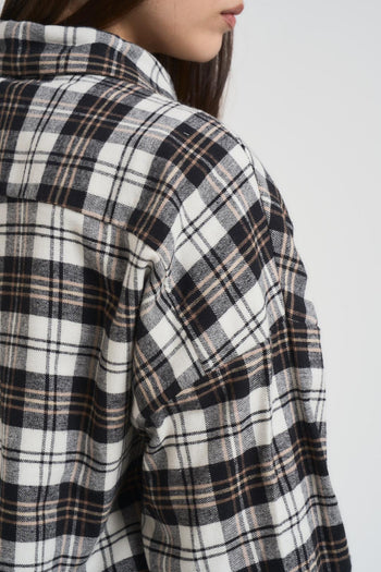 Camicia donna a quadri nera - 5