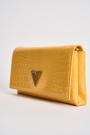 Borsa donna a tracolla in vernice gialla - 3