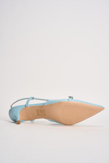 Slingback donna in vernice celeste - 9