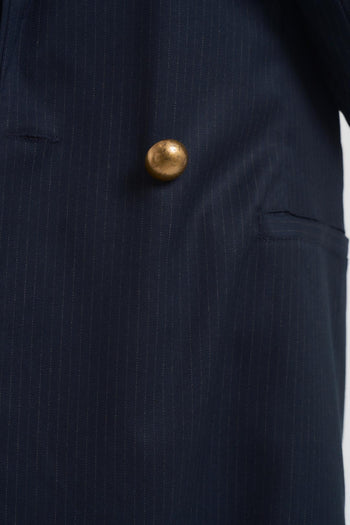 Blazer donna gessato blu - 5