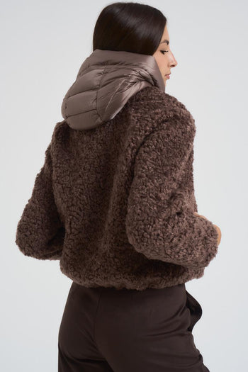 Cappotto donna marrone con pelliccia - 4