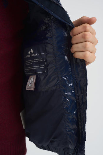 Piumino uomo in nylon lucido blu - 3