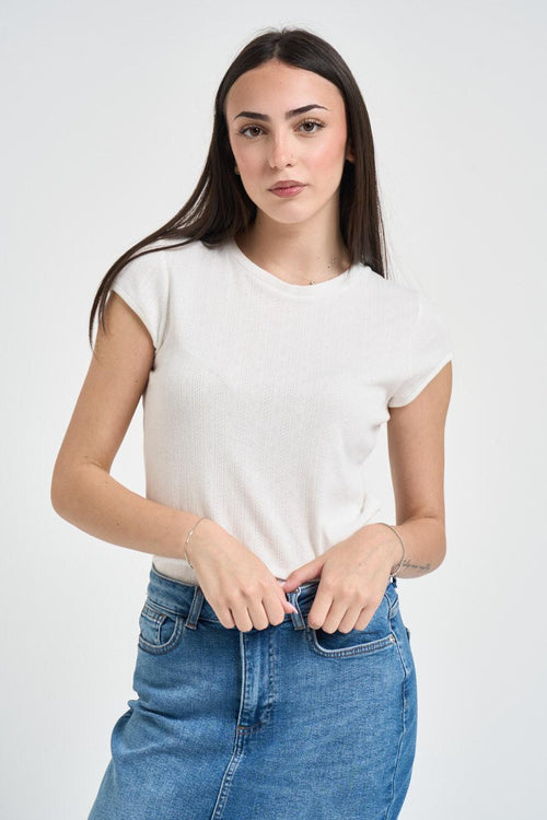 T-shirt donna panna traforata