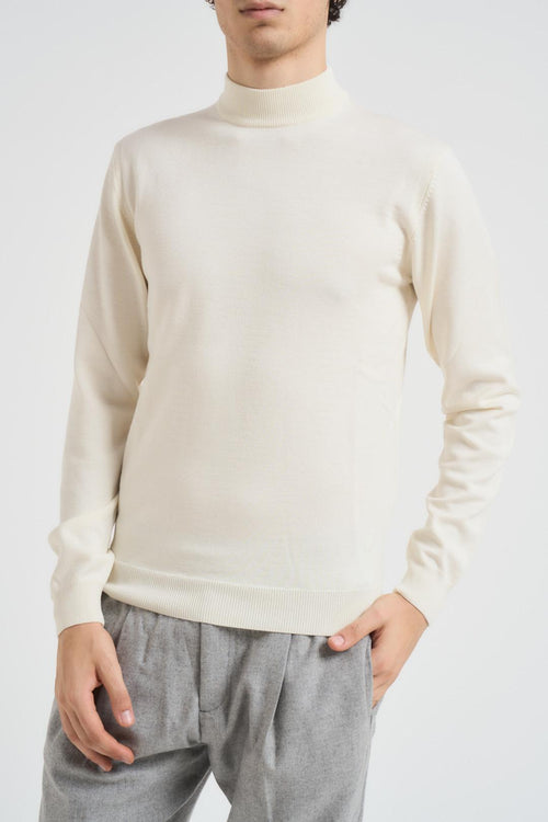Maglia uomo mezzo collo bianca - 2